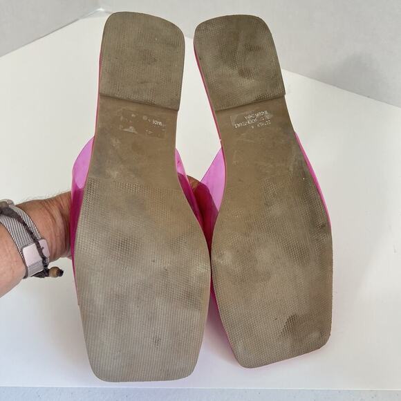 Flat Sandals Bow Rhinestones Size 9 Pink Sparkle Summer Beach Soul Princess - Picture 7 of 8